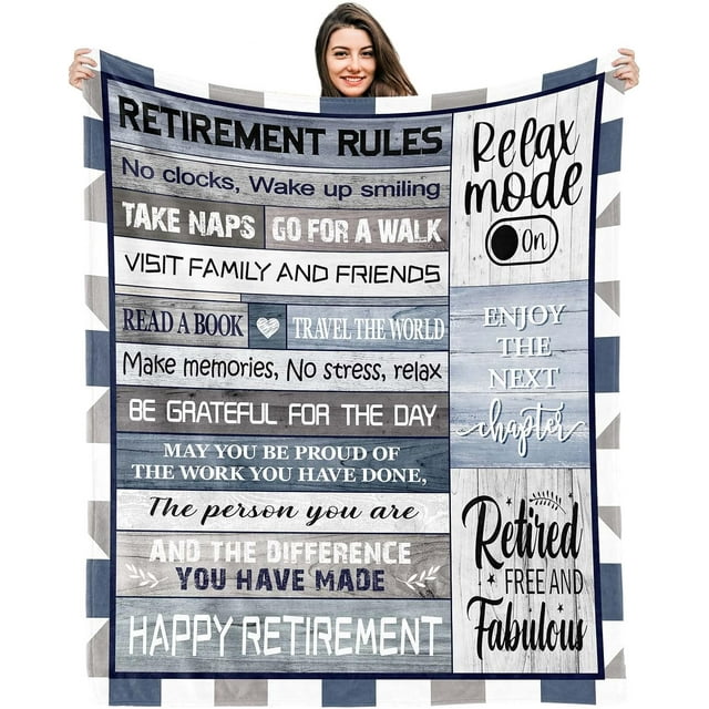 Retirement Gifts for Men 2024, Happy Retirement Gifts Blanket 40"x50