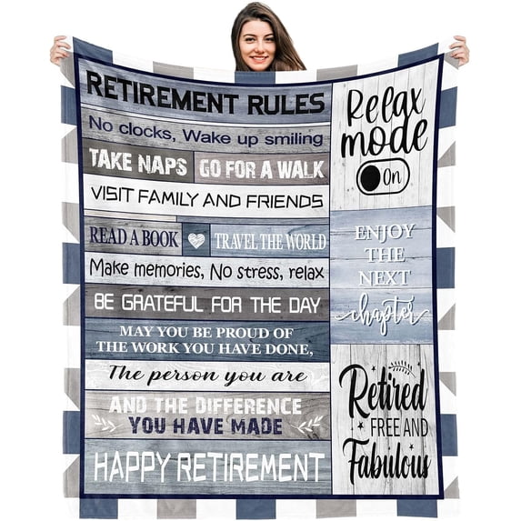 Retirement Gifts for Men 2024, Happy Retirement Gifts Blanket 40"x50", Funny Retirement Gifts for Men, Best Retired Gifts for Coworker, Cool Retirement Decorations Men