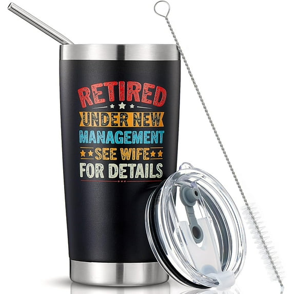 Retirement Gifts for Men 2025-Funny Retirement Gifts for Men,Coworker,Husband,Dad,Grandpa-Cool Retirement Gift Ideas-Best Retirement Gifts-20oz Insulated Tumbler Cup