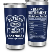 Retirement Gifts for Men 2025 - Retired 2025 Not My Problem Anymore - Retirement Tumbler for Him, Father, Husband - Retired Gifts for Men, Navy Tumbler 20oz, Coworker Leaving, Christmas Gift