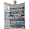 thumbnail image 1 of Retirement Gifts for Men, Best Retirement Gift Ideas, Retired Gifts, Funny Retirement Gifts for Male, Happy Mens Retirement Gifts for Coworker, Gifts for Retirement Blanket 60"x50", 1 of 5