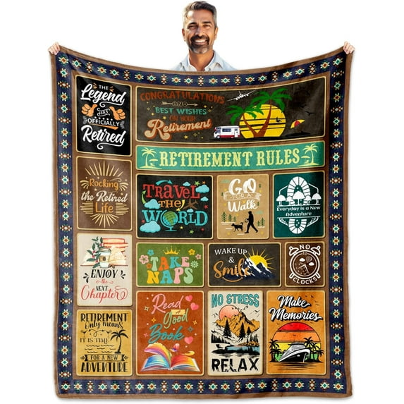 Retirement Gifts for Men, Men Retirement Blanket 60" X 50", Retirement Gifts for Dad, Mens Retirement Gifts, Retired Gifts for Men, Retirement Gifts for Men, Retirement Blanket for Men