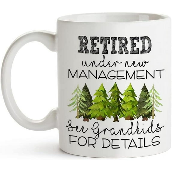 Retirement Gifts for Men,Retired Under New Management See Grandkids For Details Coffee Mug,Happy Retirement Mug for Men 2024,Funny Retirement Gifts for Coworker 11oz