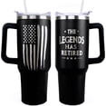 thumbnail image 1 of Retirement Gifts for Men, Retired Tumbler - The Legend Has Retired - 40 oz Tumbler with Handle and Straw, Reusable Stainless Steel Retirement Mug, Retired Gifts for Men, 1 of 3