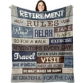 thumbnail image 1 of Retirement Gifts for Men, Retirement Gifts for Women 2024, Best Retirement Blanket, Retired Gifts for Men, Farewell Gifts for Coworkers, Coworker Leaving Gift Throw Blankets 50"X60", 1 of 1