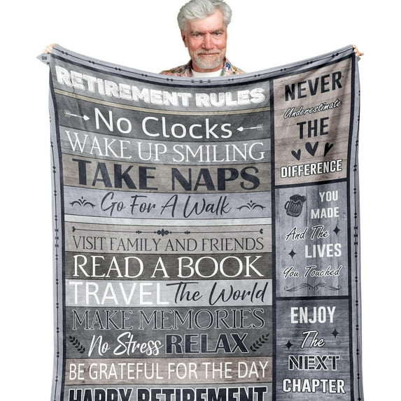 Retirement Gifts for Men/Women, Best retirement Gift Ideas, Retired Gifts, Funny Retirement Gifts for Male/Female, Happy Mens Retirement Gifts for Coworker, Gifts for Retirement Blanket 60x80in
