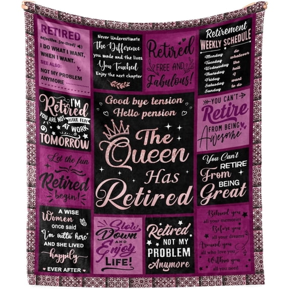 Retirement Gifts for Woman 2024, Retirement Blanket Gifts for Women, Best Retirement Gifts Ideas, Coworker Leaving Gift Retired Throw Blankets 50"X60"