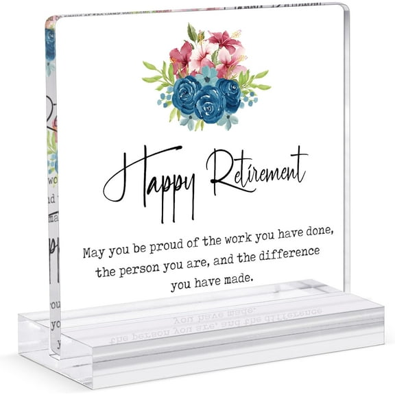 Retirement Gifts for Women 2023 Best Retirement Gifts for Men Happy Retirement Party Decorations Retirement Plaque with Wooden Stand for Retired Coworker Nurse Doctors Teacher