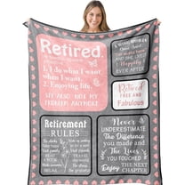 Retirement Gifts for Women 2024, Best Retirement Gift Ideas, Funny Retired Gifts for Women, Humorous Retirement Gift for Woman, Farewell Gifts for Coworkers, Happy Retirement Blanket 60"X50"