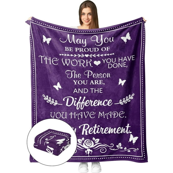 Retirement Gifts for Women 2024 Blanket 50"×60", Retired Gifts for Men Women, Retirement Gifts for Men 2024, Female, Retired People, Dad, Nurses, Doctors, Coworker, Mom, Teacher Flannel Throw
