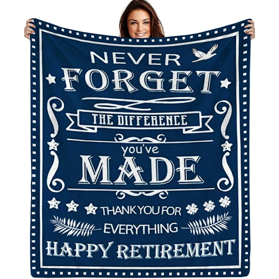 Retirement Gifts for Women 2024 Blanket 60"×50", Happy Retirement Gifts for Nurses Teachers Mom Wife Female, Retired Gifts for Women, Farewell Gifts for Coworkers Boss, Funny Throw Blankets