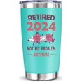 thumbnail image 1 of Retirement Gifts for Women 2024 - Funny Tumbler for Retired Coworker Boss Lady Colleague Work Bestie, Happy Retirement Not My Problem Anymore, 20 Oz Vacuum Insulated Tumbler Cup, 1 of 5