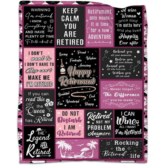 Retirement Gifts for Women 2024, Retirement Blanket for Women, Retirement Blanket, 60"x50" Happy Retirement Gifts for Women, Retired Gifts for Coworker Doctor Teacher Nurse Grandma