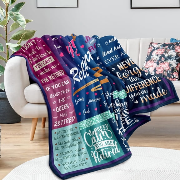 Retirement Gifts For Women 2024, Retirement Gifts Blanket 50"x60", Retired Gifts For Women, Farewell Gifts For Coworkers, Coworker Leaving Gifts For Women, Goodbye Gifts For Coworkers Throw Blankets