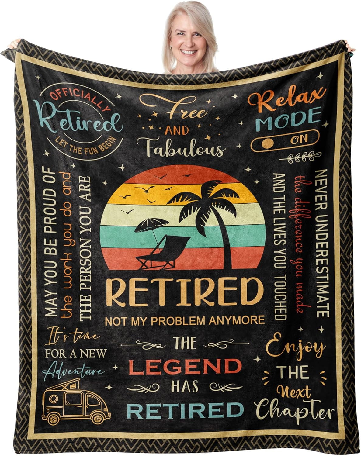 Retirement Gifts for Women 2024 - Retirement Gifts Blankets - Retired Gifts for Men - Best Retirement Gifts Throw 60"X50" - Funny Retirement Gifts for Men - Retirement Gifts for Coworker