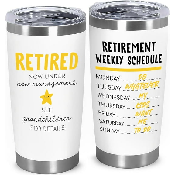 Retirement Gifts For Women 2025 - Retired Under New Managerment See Grandkids For Details 20oz Tumbler - Retirement Grandma Mug, Funny Retirement Cups For Her, Coworkers, Mothers Day