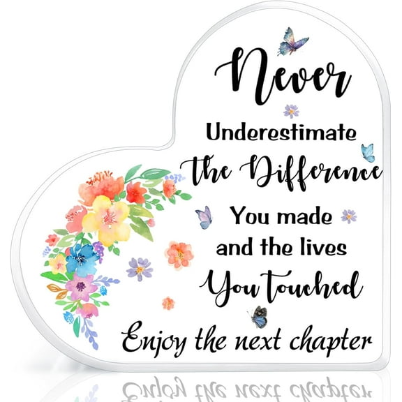 Retirement Gifts for Women, Best Happy Retirement Gifts Heart Decor for Retired, Acrylic Keepsake Retired Gifts, Going Away Gift for Retired Coworker Friends Teachers Nurses Boss Leader
