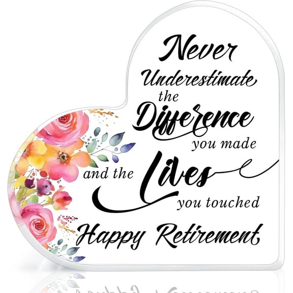 Retirement Gifts for Women, Best Retirement Gifts Heart Decor for Retired, Going Away Gift for Retired Coworker Friends Teachers Nurses Boss Leader, Acrylic Keepsake Retired Gifts
