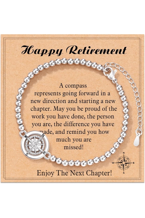 Retirement Gifts for Women Coworker Leaving Gifts, Compass Bracelet You Will Be Missed Farewell Going Away Goodbye Gifts for Coworker Friends Her Woman Manager Boss Teacher Employee