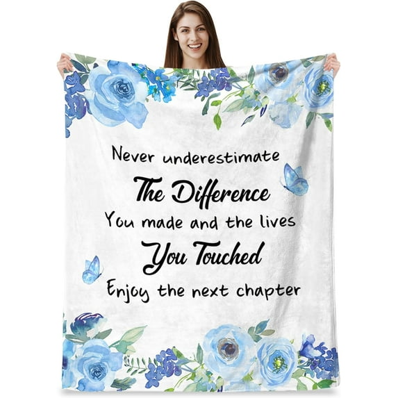 Retirement Gifts for Women, Farewell Gifts for Coworkers 2024, Goodbye Going Away Gifts for Friends Teacher Nurse Mom Boss, Leaving Gifts for Coworker, Classy Retirement Throw Blanket 50" x 60"