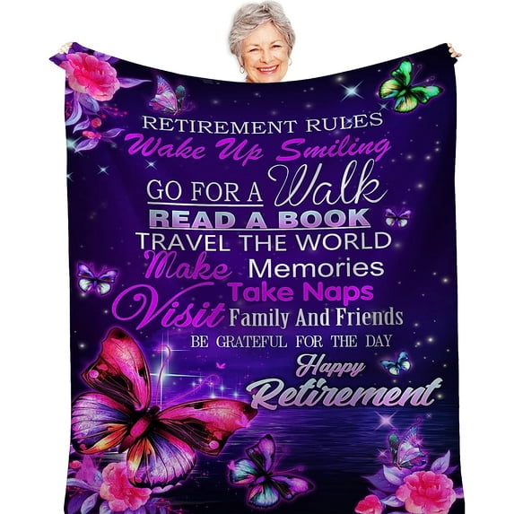 Retirement Gifts for Women, Funny Retirement Gifts for Women, Retirement Blanket, Farewell Gifts for Coworkers Women 2023, Cool Retirement Gifts, (Retirment Gift for Women, 80" X 60")