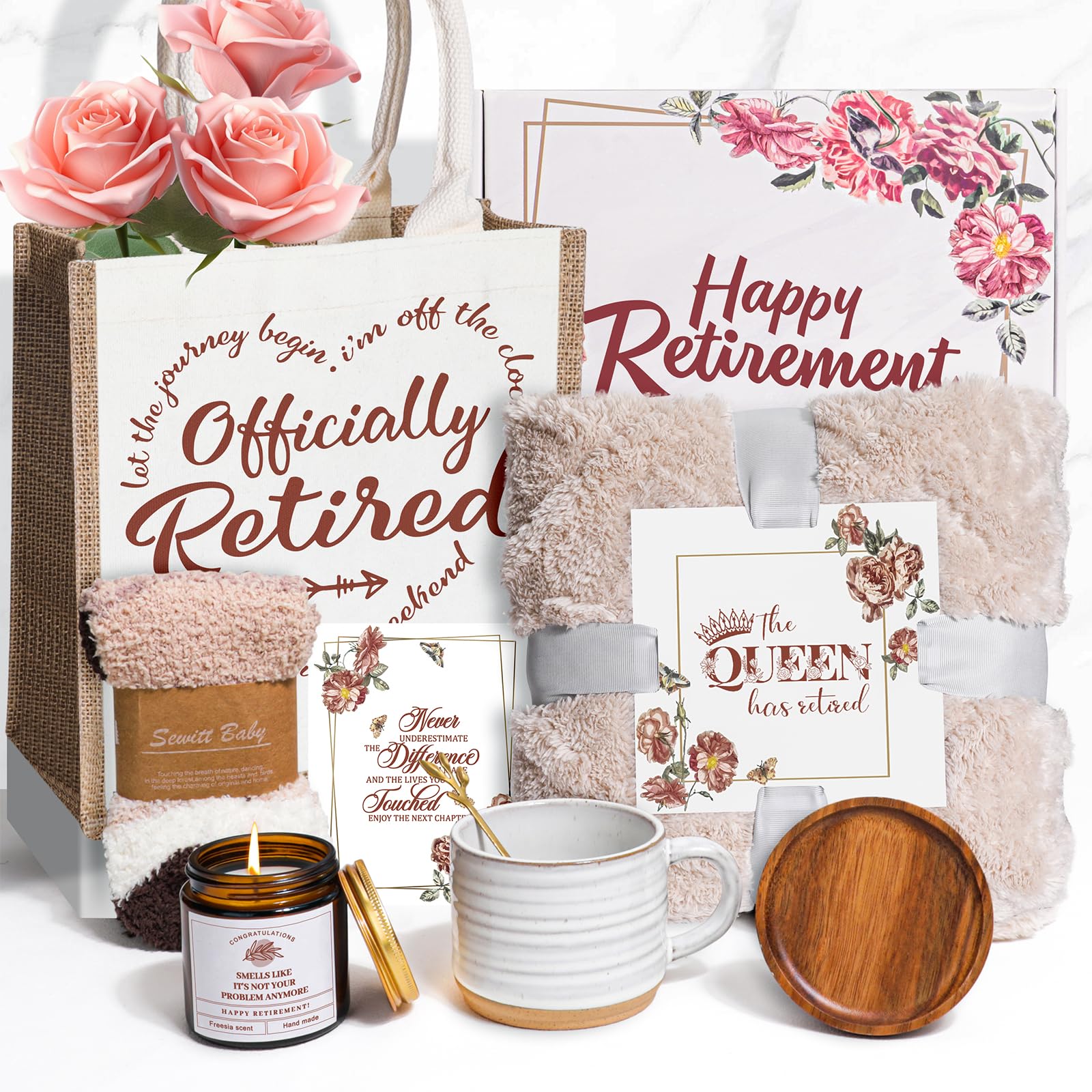 Retirement Gifts For Women Funny Luxury Gift Box Set With Blanket