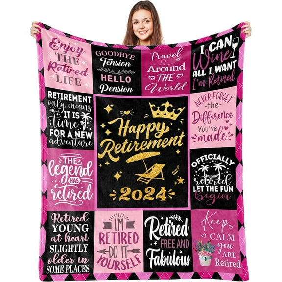 Retirement Gifts for Women, Retirement Gifts, Retirement Gift for Woman, Retirement Blanket for Women 2024, Retired Gifts for Women, Goodbye Farewell Gifts for Coworkers, Retirement Blanket 50" X 60"