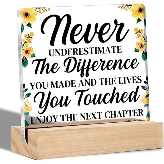 Retirement Gifts for Women Her, Going Away Leaving Gifts for Coworker Leader Boss Colleague Work Bestie Clear Desk Sign Appreciation Gifts for Coworkers Acrylic Sign