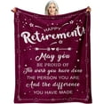 thumbnail image 1 of Retirement Gifts for Women Men 2024 Retirement Gift for Women Coworker Leaving Gifts for Women Funny Retirement Gifts for Women Happy Retired Gifts for Women Friends Throw Blanket 60"*80" Red, 1 of 5
