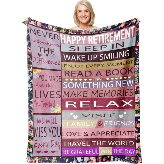 Retirement Gifts for Women/Men 2024,Happy Retirement Gifts for Women,Best Retired Gifts for Women,Farewell Gifts for Coworkers,Coworker Leaving Gifts for Women,Retirement Throw Blanket 50”x60”