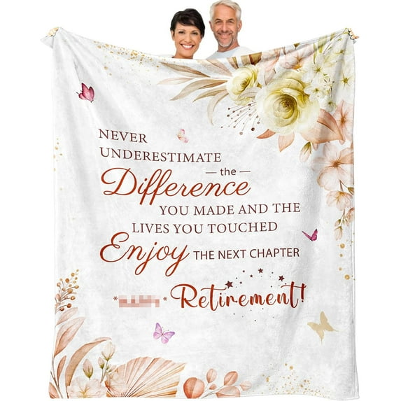 Retirement Gifts for Women or Men 2024, Retired Gifts for Women, Best Retirement Gift Throw Blanket 60 x 50 Inch, Going Away Gift, Goodbye Gifts, Leaving Gifts for Coworkers Friends