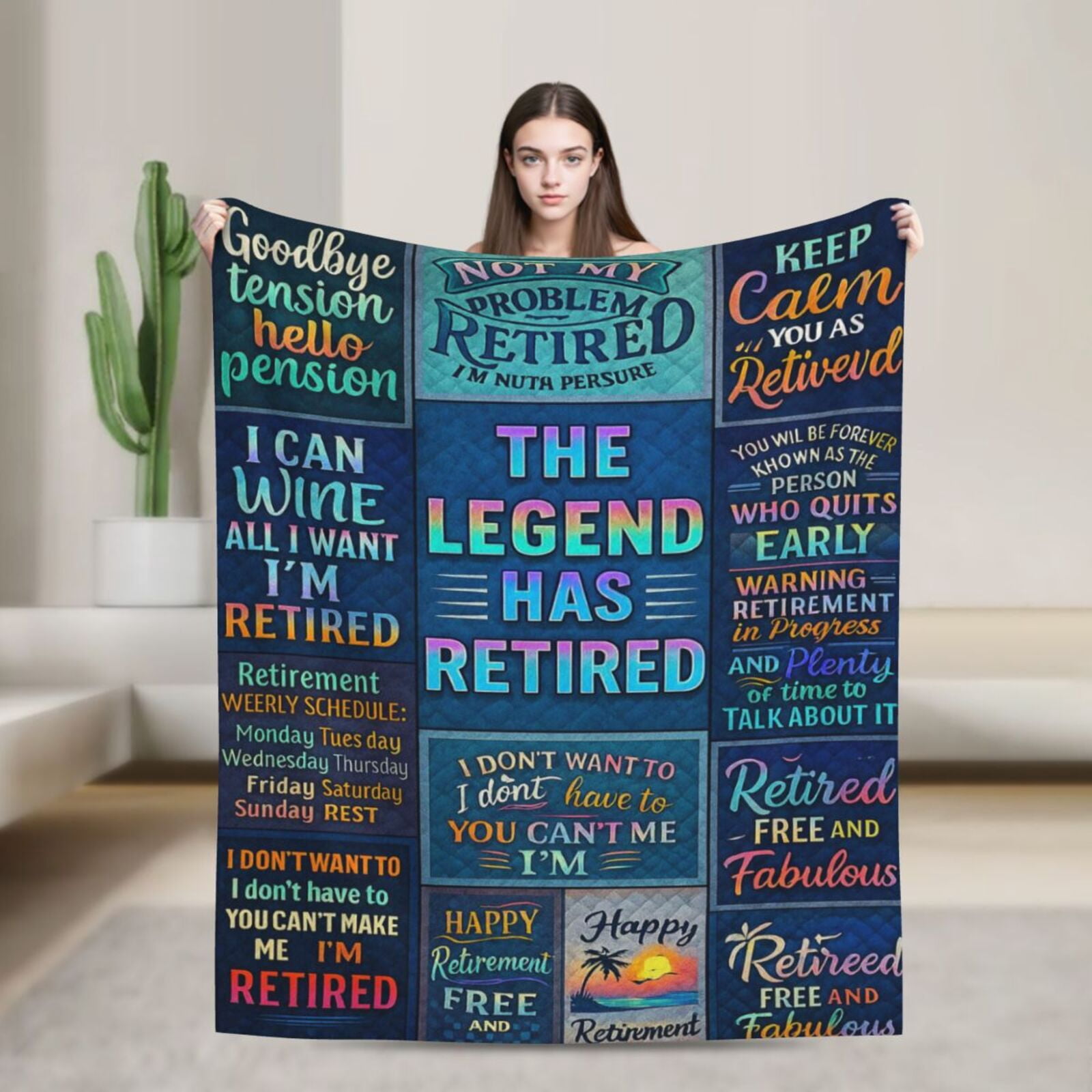 Retirement Gifts for Women Men, Best Retirement Gift, Retirement Gifts for Women 2025 Coworker Teacher, Retired Gifts for Christmas Throw Blanket 50x40