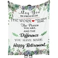 thumbnail image 1 of Retirement Gifts for Women Men Blanket 60 x 50 Inches Retired Throw Blankets Flannel Blanket Retirement Gifts Lightweight Shaggy Blankets Home Decor for Nurse Coworker Bedding(Succulents), 1 of 5
