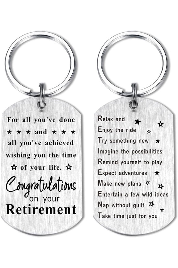 Retirement Gifts for Women Men - Happy Retirement Keychain - Funny Retirement Gifts for Coworker - Nurse - Doctor - Military - Navy - Police - Teacher - Coworker