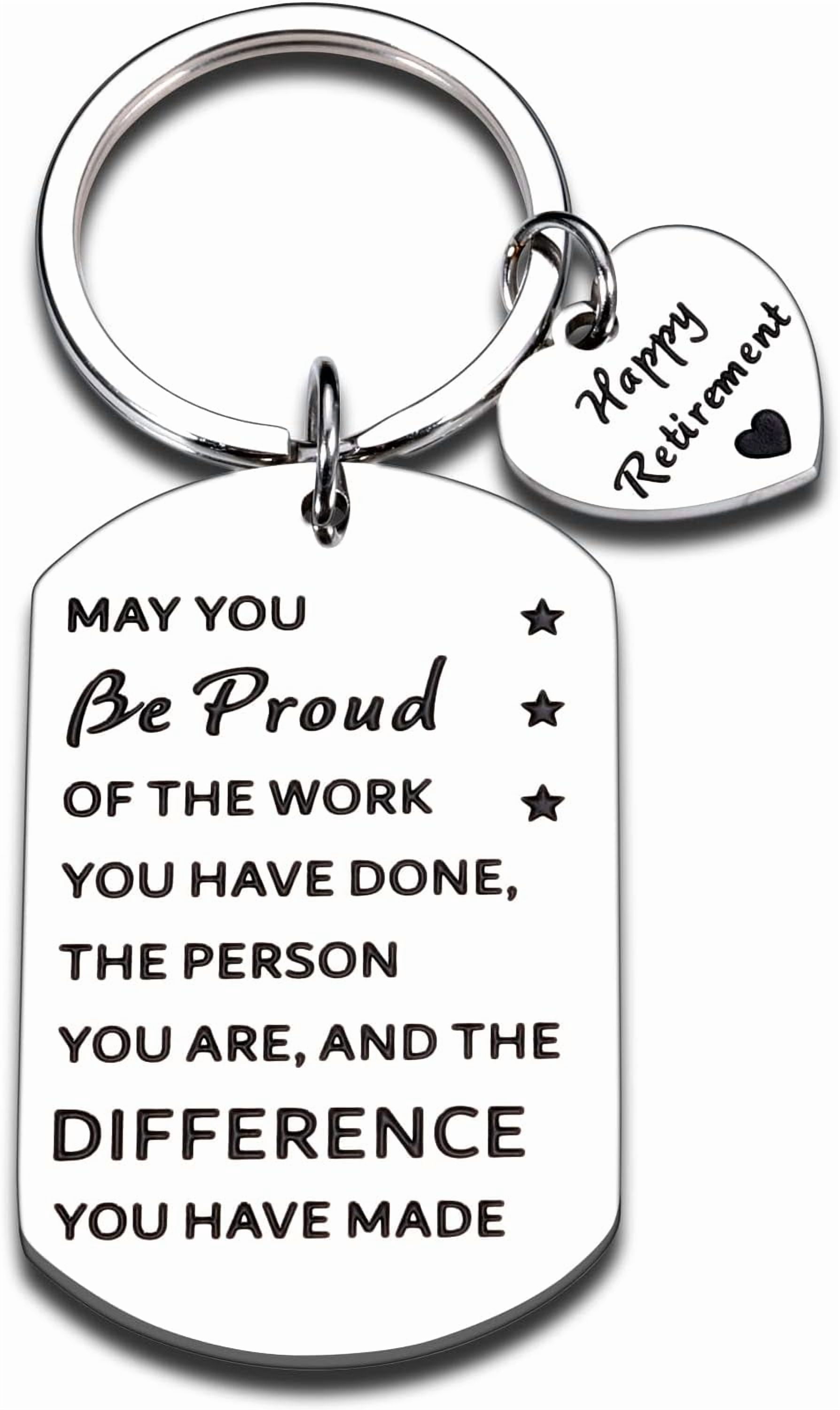 Retirement Gifts for Women Men, Retirement Keychain, Happy Retirement ...