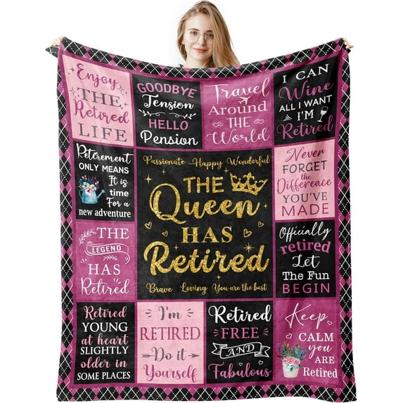 Retirement Gifts for Women, Retirement Gifts Blanket 150x130CM, Farewell Gifts for Coworkers, Retirement Gift for Woman, Best Retirement Gifts Ideas for Retired Coworker, Goodbye Leaving Gifts