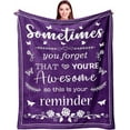 thumbnail image 1 of Retirement Gifts for Women Throw Blanket 60"X50", Purple Retirement Anniversary Birthday Blanket,Sometimes You Forget You are Awesome,Inspirational Positive Thank You Gifts, 1 of 5