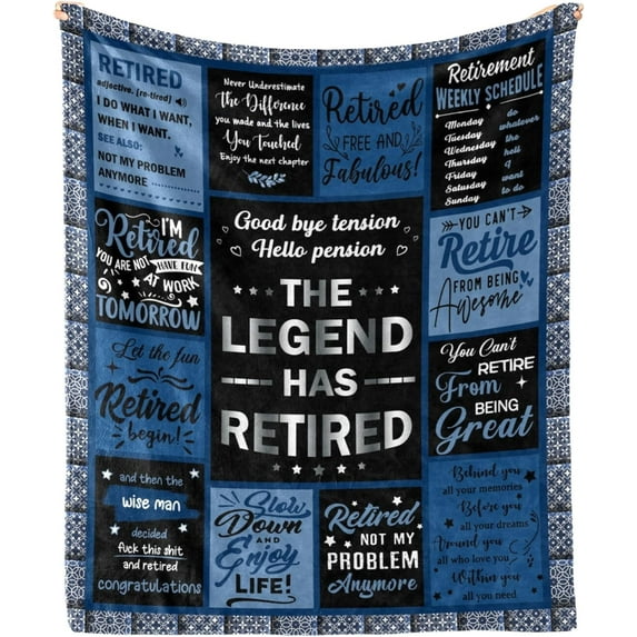 Retirement Gifts for Men 2024, Retirement Blanket Gifts for Men, Best Retirement Gifts Ideas, Coworker Leaving Gift Retired Throw Blankets 50"X60"