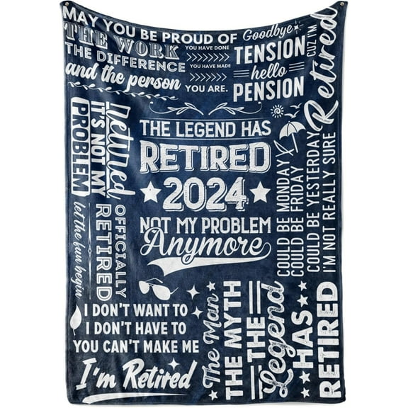 Retirement Gifts for Men 2025, The Legend Has Retired Flannel Blanket Throws for Boss, Coworkers, Teachers, Principals (50"x 65")