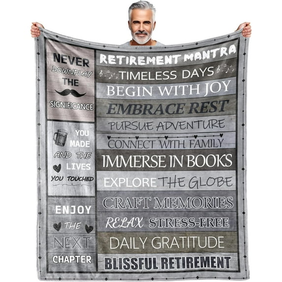 Retirement Gifts for Men, Funny Retirement Gifts for Men Blanket, Gifts for Retired Men, Happy Retirement Gifts, Retirement Gifts 50"x 60"