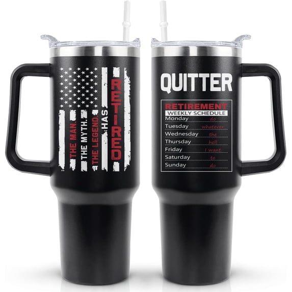 Retirement Gifts for Men Women Retired Mug Dad Mom Grandpa Grandma Father''s Day Mother''s Day Christmas Stainless Steel Insulated With Lid and Straw