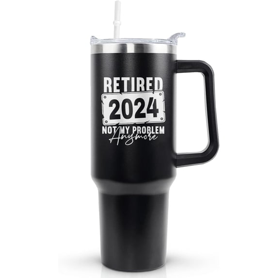 Retirement Gifts for Men Women Retired Mug Dad Mom Grandpa Grandma Father''s Day Mother''s Day Christmas Stainless Steel Insulated With Lid and Straw