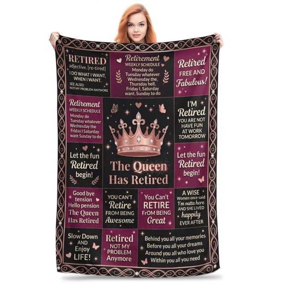 Retirement Gifts for Woman, Retirement Blanket Gifts for Women, Best Retirement Gifts Ideas, Coworker Leaving Gift Retired Throw Blankets 50x40