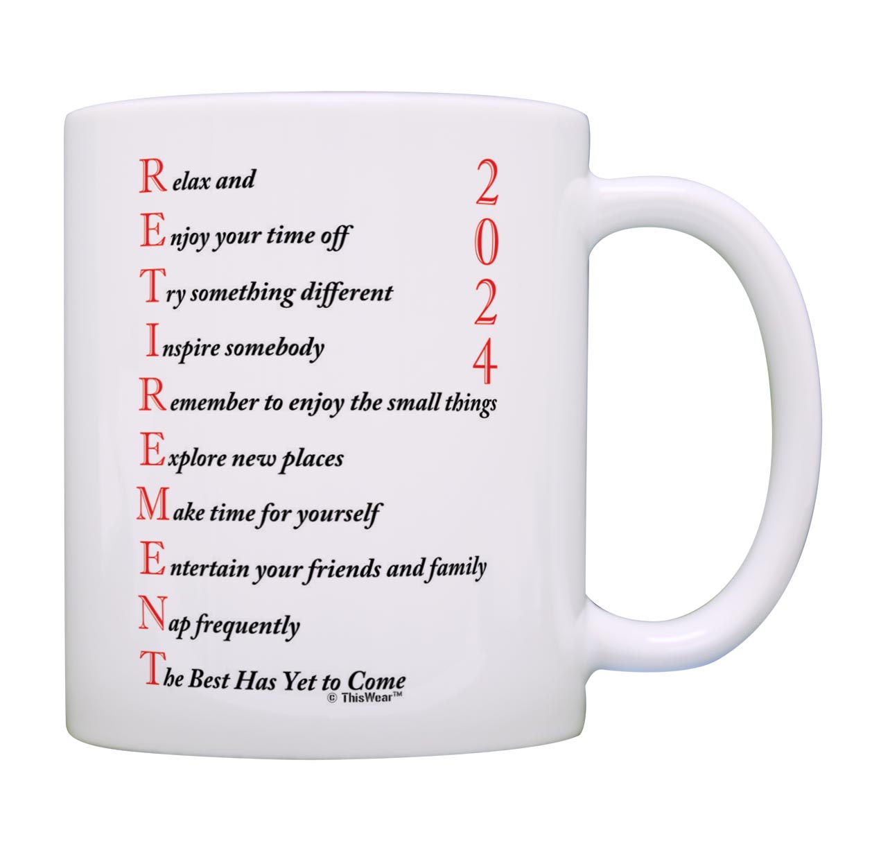 Retirement Gifts for Women or Men Retirement 2024 Retired Poem Retirement Gift Ideas for Coworker Gift 11oz Coffee Mug Tea Cup White - image 1 of 7