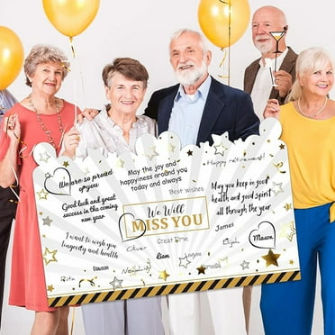 Retirement Message Commemorative Card Star Balloon Pattern Giant Retirement Party Decorations Card Happy Retirement Card with Envelope