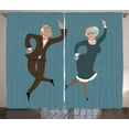 thumbnail image 1 of Ambesonne Retirement Curtains 2 Panel Set, Elderly Swing Dance, 108" x 90", Multicolor, 1 of 3