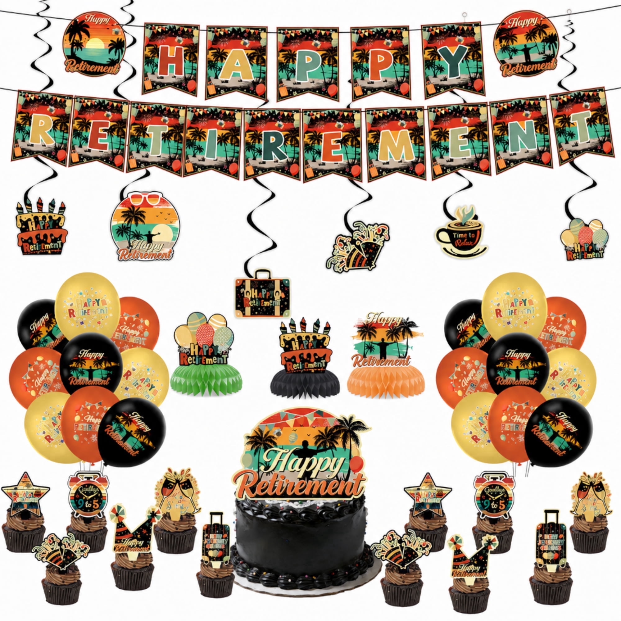 Unbranded Retirement Party Decoration Kit with Banner Balloons ...