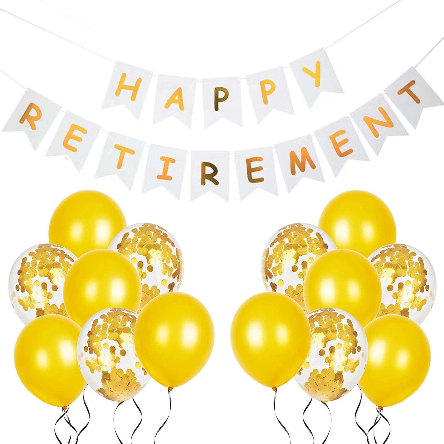 Retirement Party Decorations Happy Retirement Banner and Gold
