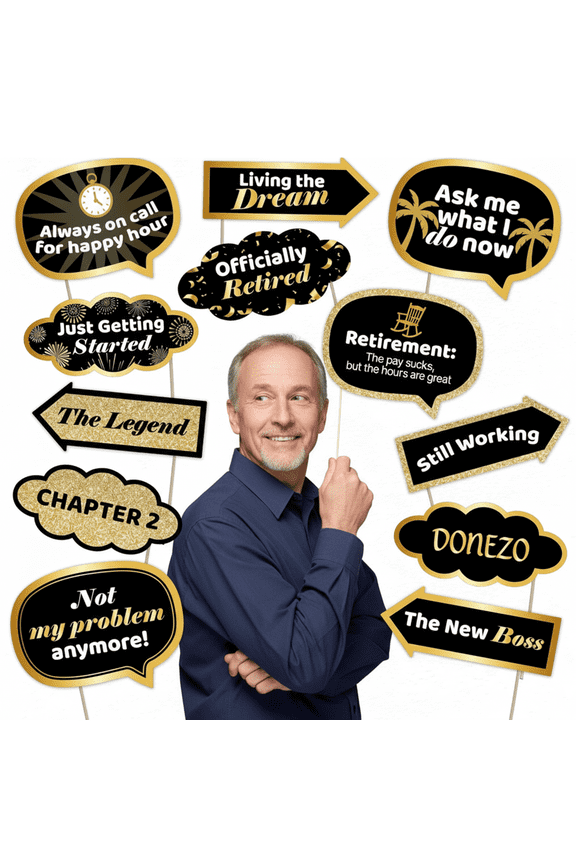 Retirement Party Photo Booth Props 12 Funny Signs for Office Farewell Party, Work Celebration Decorations, Retirement Favors