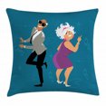 thumbnail image 1 of Retirement Party Throw Pillow Cushion Cover, Mature Couple Dressed in 1960s Fashion Clothes and Dancing Twist Theme, Decorative Square Accent Pillow Case, 16 X 16 Inches, Multicolor, by Ambesonne, 1 of 2